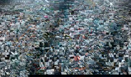 Aerial view of Manchester city centre