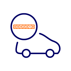 Cartoon car outline with an electricity meter reading
