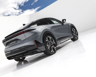 Rear view of the Alpine A390 in grey
