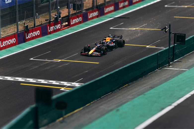 High-Speed Formula 1 Race Car on Track