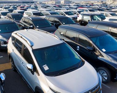 cars parked in a large car park