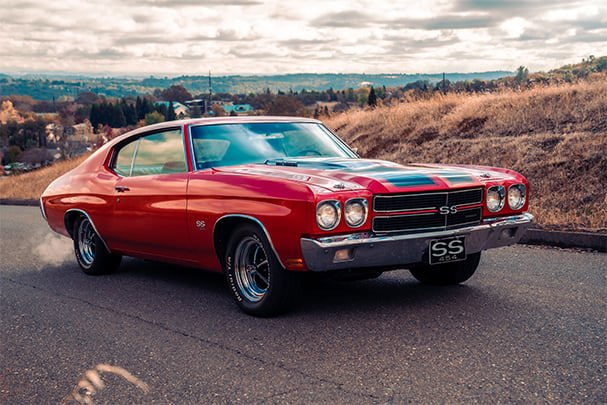 red muscle car