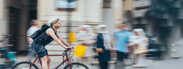 man riding a bike
