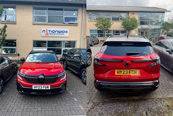 Renault Austral demo car outside Nationwide Vehicle Contracts