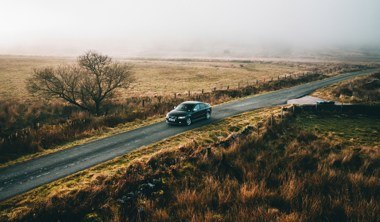 car driving on The Roaches, Leek, UK