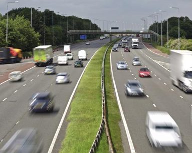 cars driving on motorway
