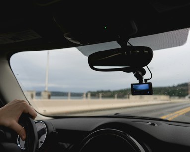 driving car with dash cam