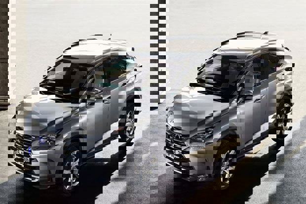 The front of a Grey Lexus NX