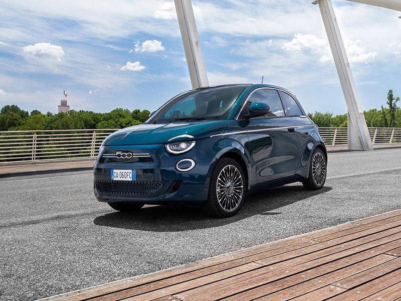 Fiat 500 Electric Hatchback driving on road