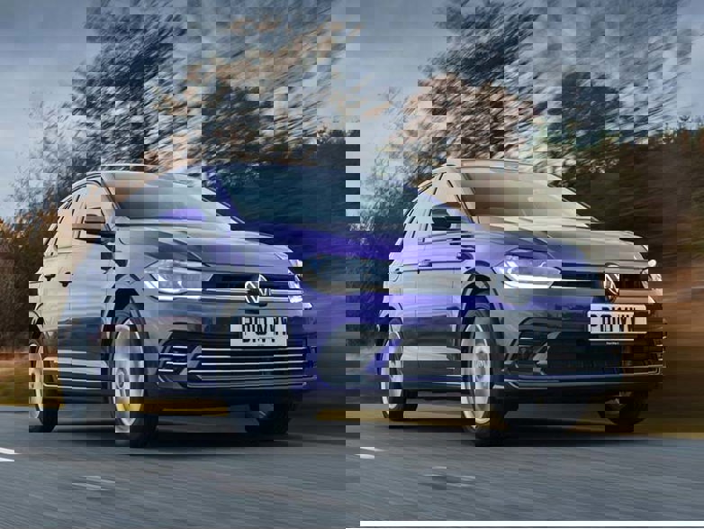 Volkswagen Polo on autumnal road