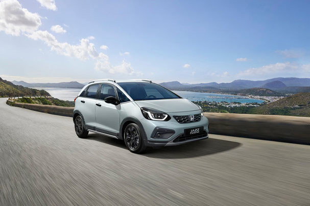 honda jazz driving on the road