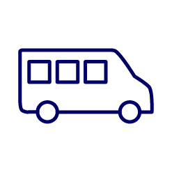 blue minibus graphic