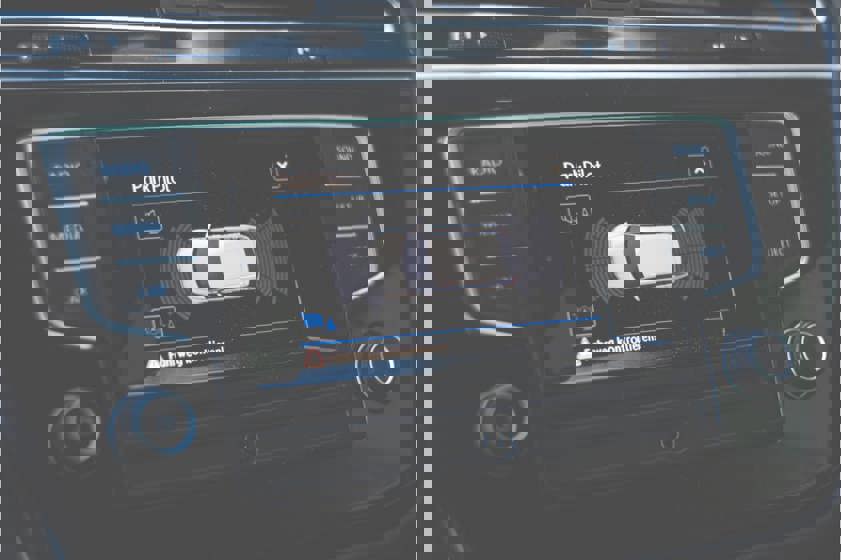 Car parking sensors showing on car dashboard display