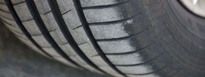 close up of van tyre