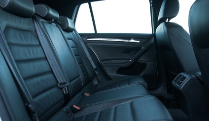 black car seat in car