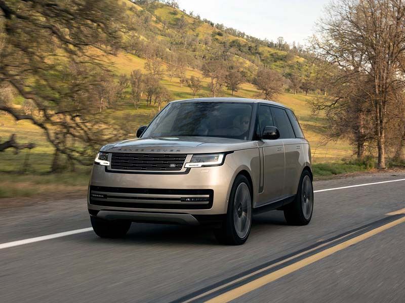 range rover driving on the road