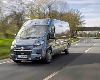Vauxhall Movano-e driving on the road