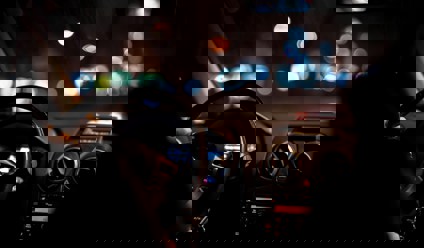 Person driving in the dark