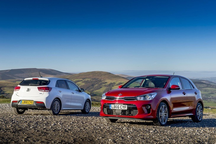 A Kia Rio First Edition hatchback.