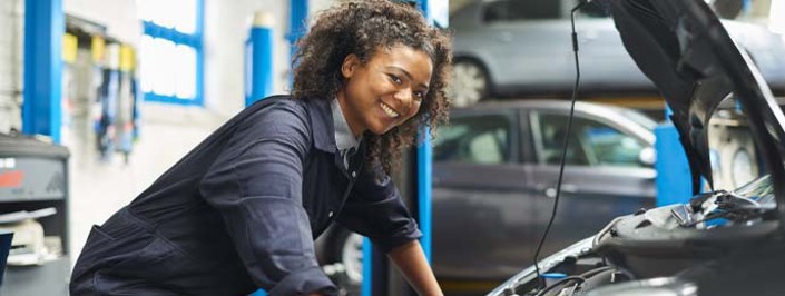 Mechanic working on a vehicle