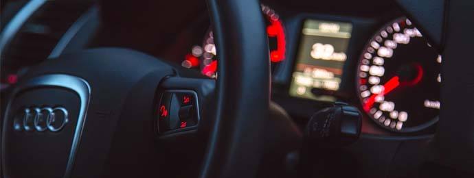 Audi steering wheel and dashboard