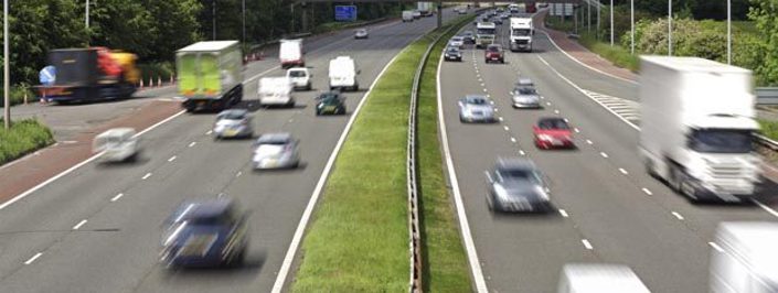 Vehicles driving on the motorway