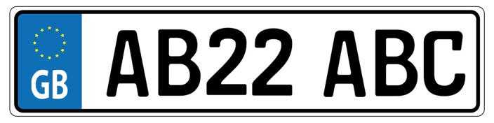 Vehicle Licence plate: AB22 ABC