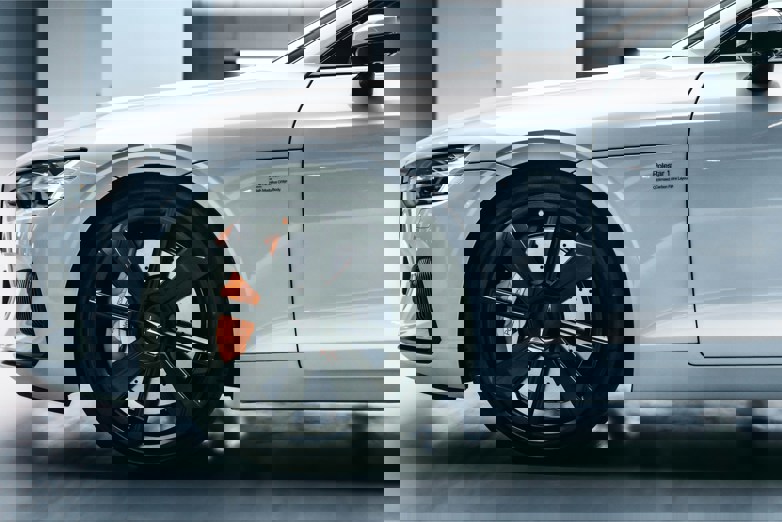 Polestar 1 white car with black wheel