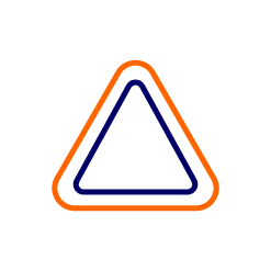 blue and orange triangle graphic