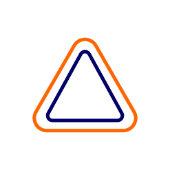 blue and orange triangle graphic