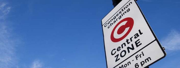 Congestion charge zone sign