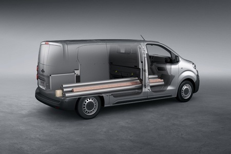 The new Peugeot Expert has lots of room even for long materials