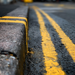 double white lines on kerb