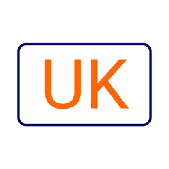 UK sticker in brand colours