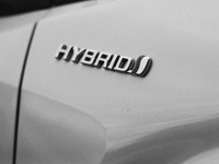 Close-up view of a Hybrid car