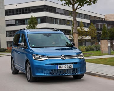 Volkswagen Caddy driving on the road