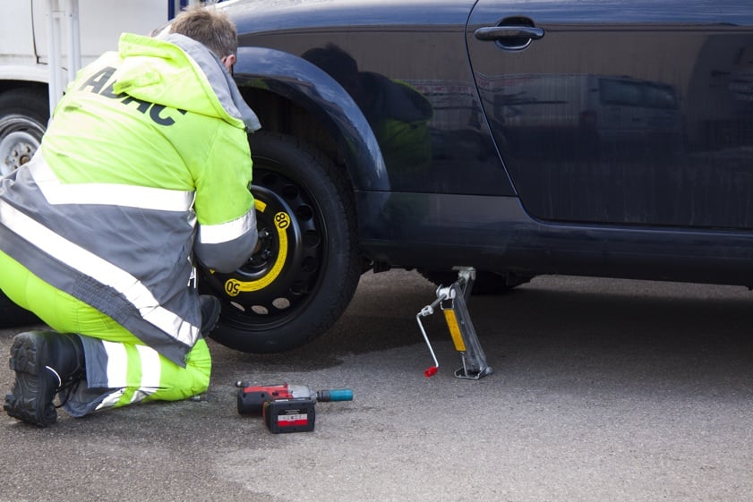 Flat tyre and car breakdown