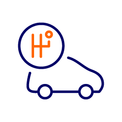 Cartoon car outline with transmissions icon