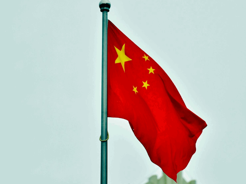 China flag on a flagpole
