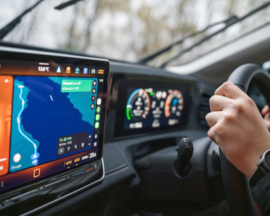 Car infotainment system in a modern car