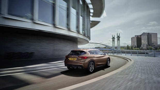 The BAck of a Brown Infiniti Q30