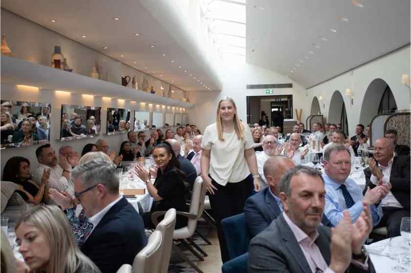 Donna Kelly, collecting the Woman in Broking award at the 2025 Broker News Awards
