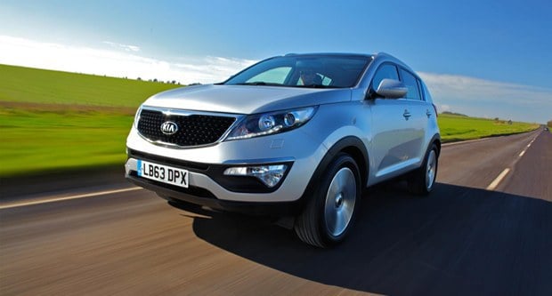 The Front of a Silver Kia Sportage