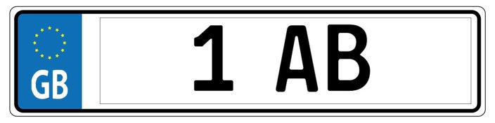 Vehicle License Plate: 1 AB