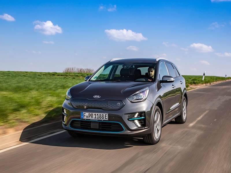 Kia Niro EV driving on road