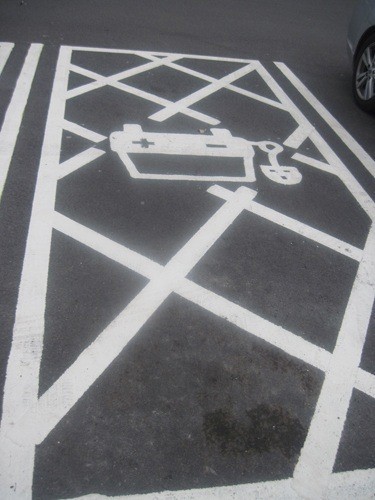 Parking space for electric car