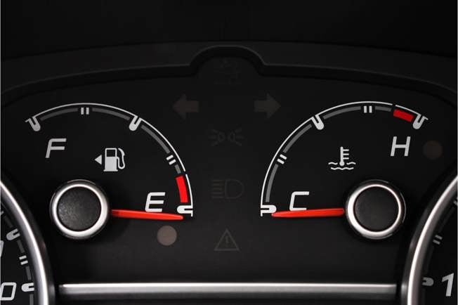 Black fuel and temperature gauge