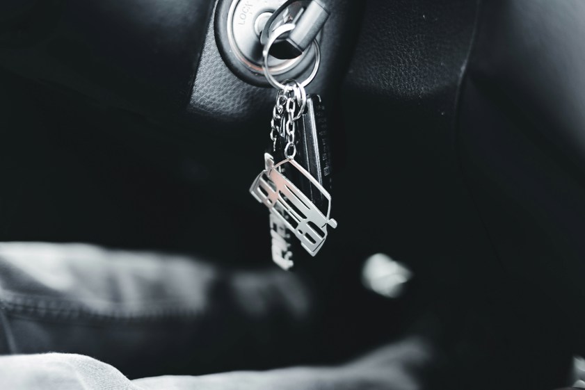 a close up of car key and chain