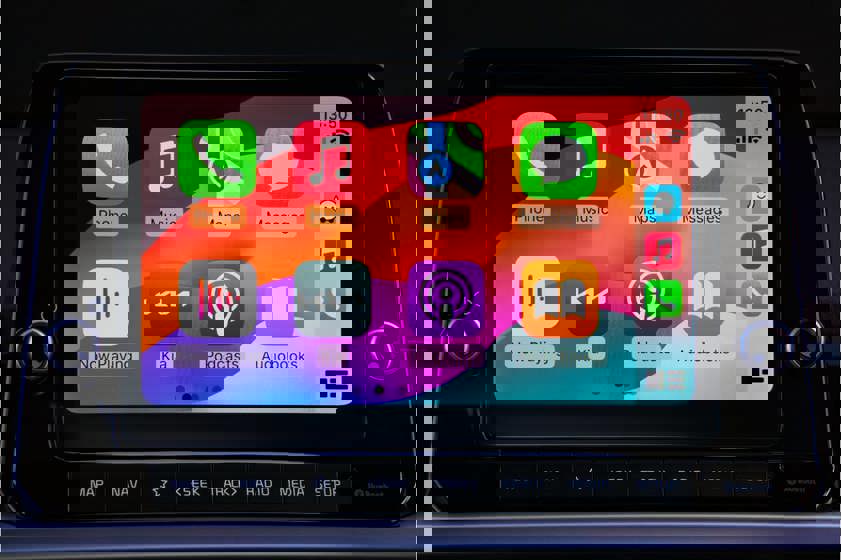 Apple CarPlay display on a car infotainment system