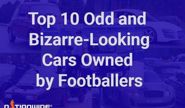 A collection of strange and unique cars belonging to football players.